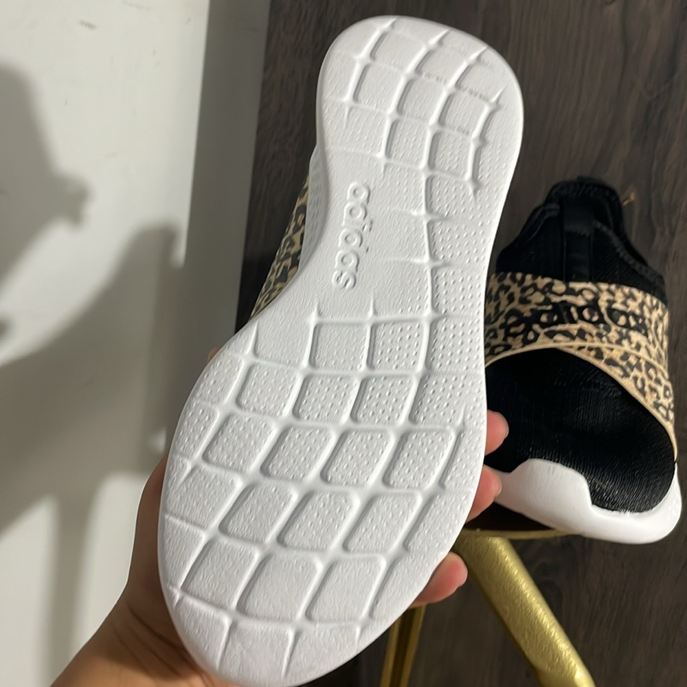 Adidas Women's Black and Leopard Slip-On Sneakers - Picture 4 of 7
